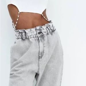 Zara High-Waisted Paperbag Baggy Jean